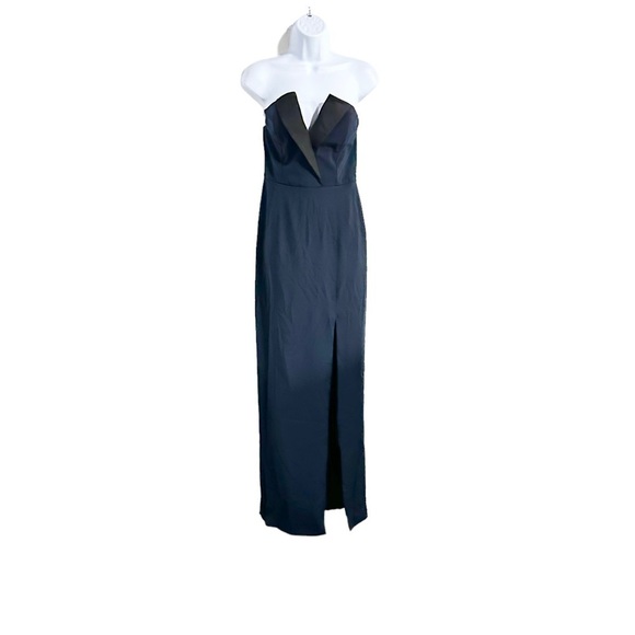 Jay Godfrey Sylvia Navy Blue Strapless Tuxedo Gown Dress Size 4 NWOT - Picture 3 of 6